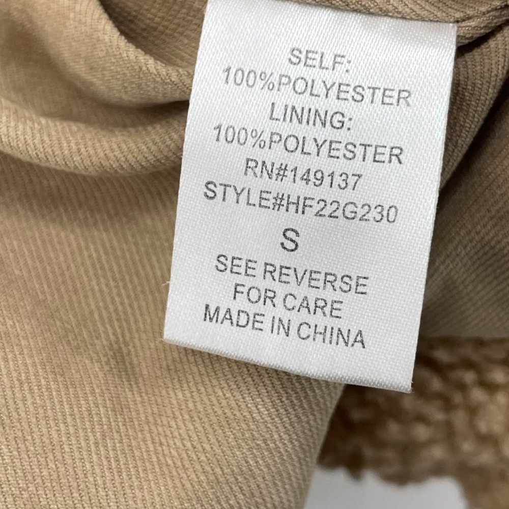 Hyfve Women Size‎ Small Teddy Sherpa Jacket Tan Brown Button Front Cabin Core - Picture 5 of 8
